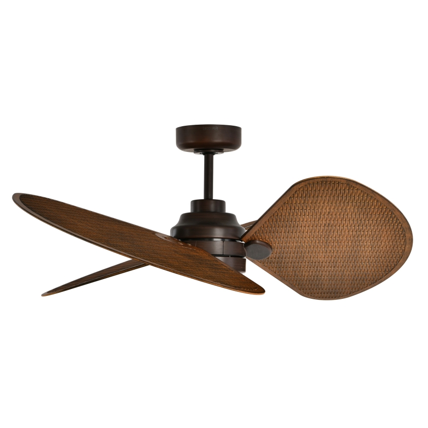 Lucci Air 51325649 - LED stropni ventilator SABLE s prigušivanjem 1xGX53/12W/230V 3000/4000/5000K Ø 91,5 cm smeđa + daljinski upravljač