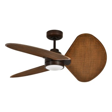 Lucci Air 51325649 - LED stropni ventilator SABLE s prigušivanjem 1xGX53/12W/230V 3000/4000/5000K Ø 91,5 cm smeđa + daljinski upravljač