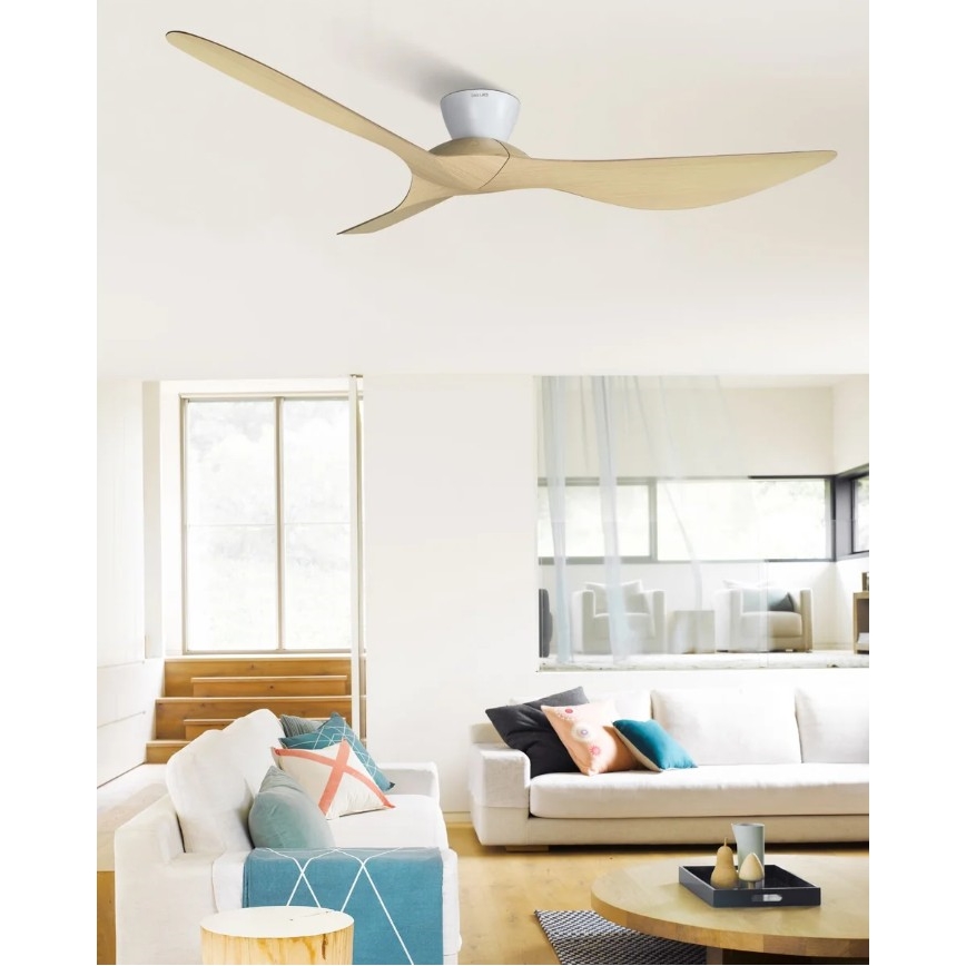Lucci Air 514031 - Stropni ventilator KOTARA Ø 137 cm bež/bijeli + daljinski upravljač