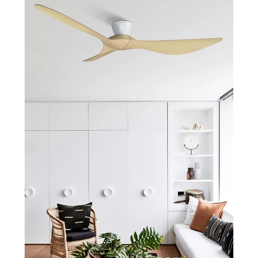 Lucci Air 514031 - Stropni ventilator KOTARA Ø 137 cm bež/bijeli + daljinski upravljač