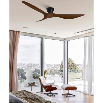 Lucci Air 514032 - Stropni ventilator KOTARA Ø 137 cm smeđa/crna + daljinsko upravljanje