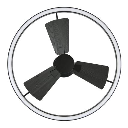 Lucci Air 516124 - LED Prigušivi stropni ventilator CESSNA LED/36W/230V 3000/4000/5000K crna + daljinski upravljač