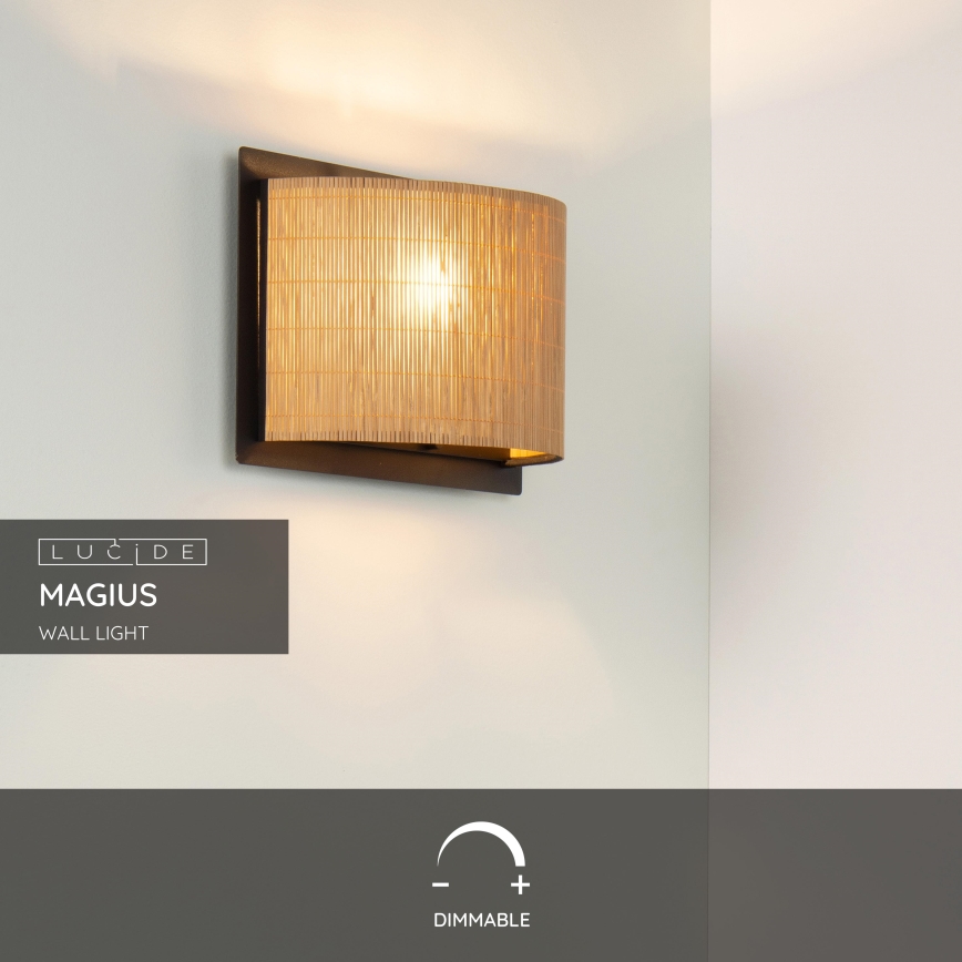 Lucide 03229/01/30 - Zidna svjetiljka MAGIUS 1xE27/40W/230V bambus
