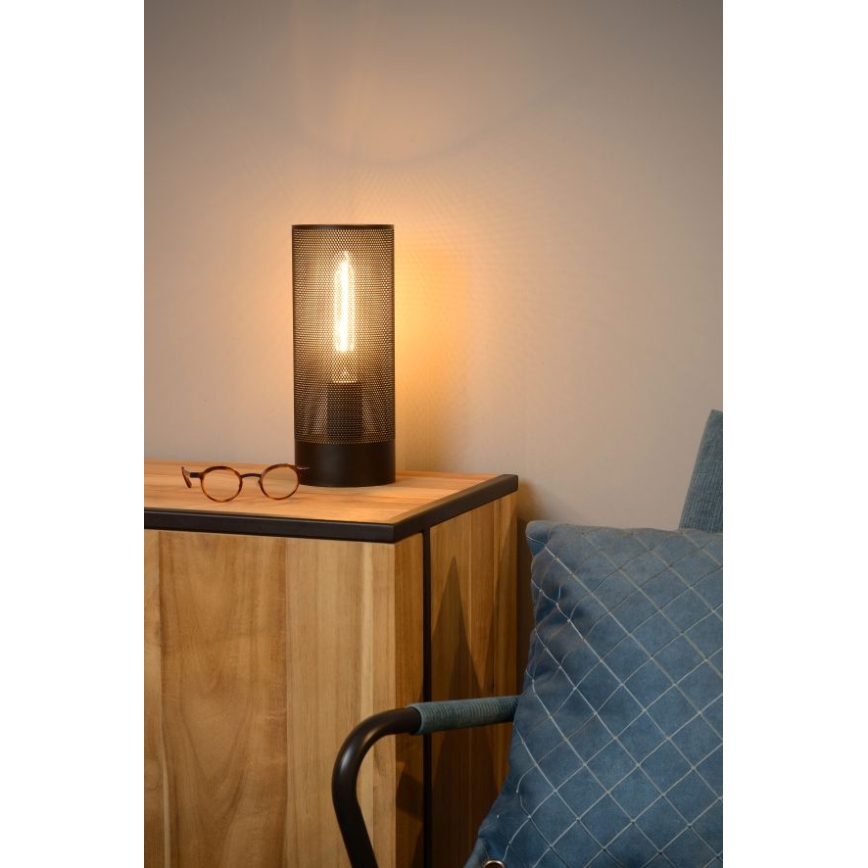 Lucide 03516/01/30 - Stolna lampa BELI 1xE27/60W/230V crna