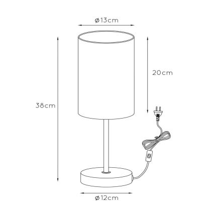 Lucide 08500/81/31 - Stolna lampa MODA 1xE27/60W/230V bijela