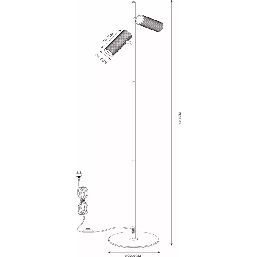 Lucide 09739/02/30 - Podna lampa CLUBS 2xGU10/40W/230V crna