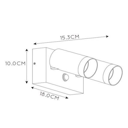 Lucide 09831/02/30 - Vanjsko svjetlo sa senzorom TAYLOR 2xGU10/50W/230V IP54