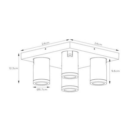 Lucide 09930/20/30 - LED Prigušiva reflektorska svjetiljka TAYLOR 4xGU10/5W/230V IP44