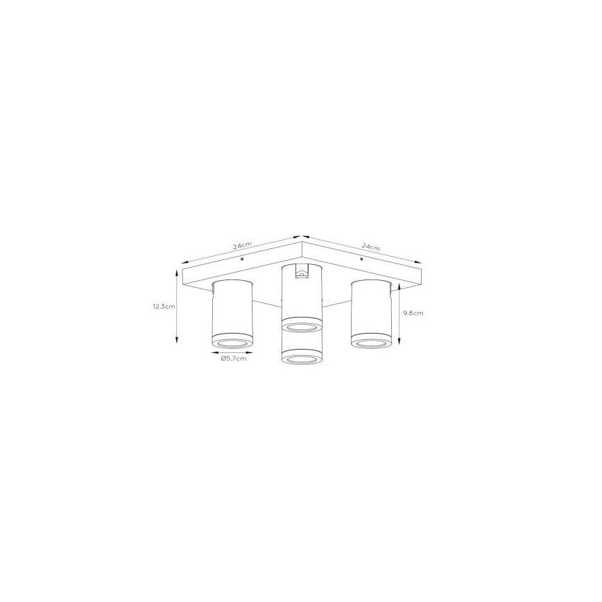 Lucide 09930/20/31 - LED Prigušiva reflektorska svjetiljka TAYLOR 4xGU10/5W/230V IP44