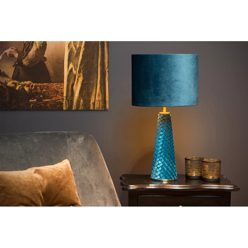 Lucide 10501/81/37 - Stolna lampa EXTRAVAGANZA VELVET 1xE27/60W/230V plava