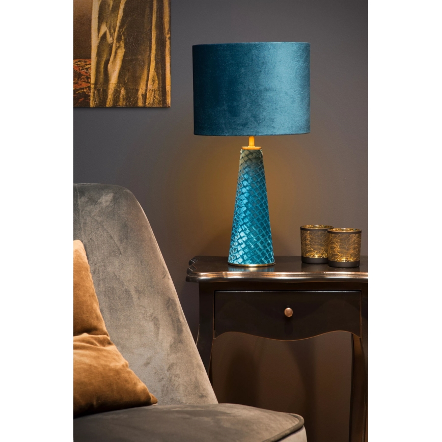 Lucide 10501/81/37 - Stolna lampa EXTRAVAGANZA VELVET 1xE27/60W/230V plava