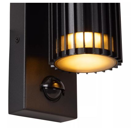 Lucide 11839/01/30 - Vanjska zidna svjetiljka s senzorom TIMBALA 1xGU10/7W/230V IP44