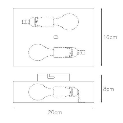 Lucide 12219/02/30 - Zidna svjetiljka OVALIS 2xE14/9W/230V