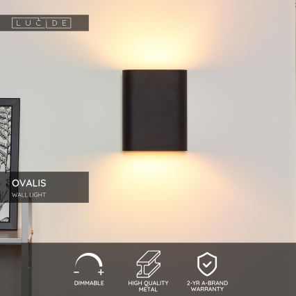 Lucide 12222/02/30 - Zidna svjetiljka OVALIS 2xE14/9W/230V