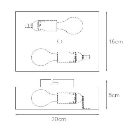 Lucide 12222/02/30 - Zidna svjetiljka OVALIS 2xE14/9W/230V