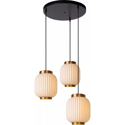 Lucide 13435/03/31 - Luster na sajli GOSSE 3xE27/40W/230V porculan