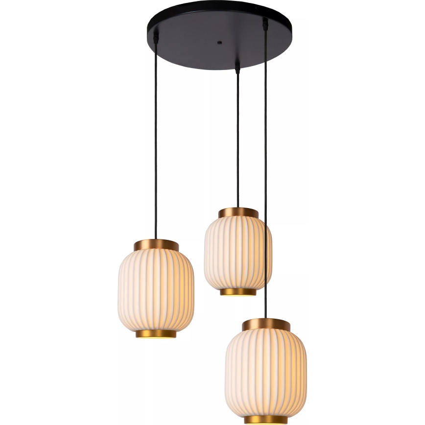 Lucide 13435/03/31 - Luster na sajli GOSSE 3xE27/40W/230V porculan