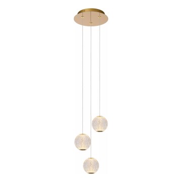 Lucide 13499/13/60 - LED Prigušivi luster na sajli CINTRA 3xLED/4,7W/230V zlatna