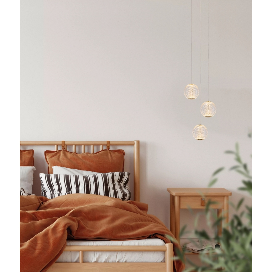Lucide 13499/13/60 - LED Prigušivi luster na sajli CINTRA 3xLED/4,7W/230V zlatna