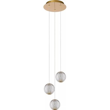 Lucide 13499/13/60 - LED Prigušivi luster na sajli CINTRA 3xLED/4,7W/230V zlatna