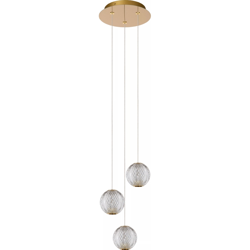 Lucide 13499/13/60 - LED Prigušivi luster na sajli CINTRA 3xLED/4,7W/230V zlatna