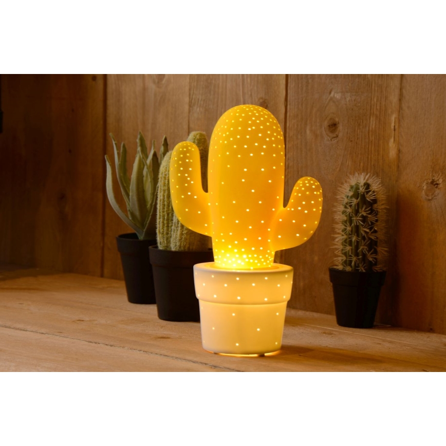 Lucide 13513/01/34 - Stolna lampa CACTUS 1xE14/40W/230V žuta