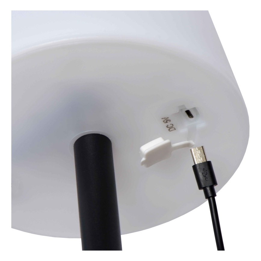 Lucide 13815/02/99 - LED RGBW Prigušiva vanjska lampa RIO LED/1,8W/3,7V USB IP44 1800 mAh crna