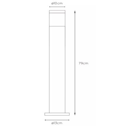 Lucide 14899/80/12 - Vanjska lampa FEDOR 1xE27/40W/230V IP44 79 cm mat krom