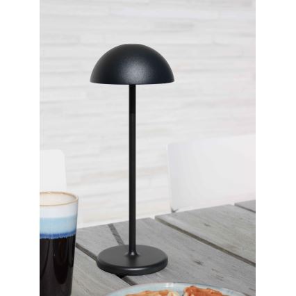 Lucide 15500/02/30 - LED Prigušiva dodirna vanjska lampa JOY LED/1,5W/3,7V USB IP54 2200 mAh crna