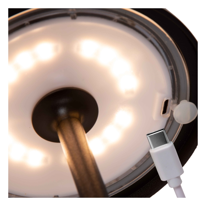 Lucide 15500/02/30 - LED Prigušiva dodirna vanjska lampa JOY LED/1,5W/3,7V USB IP54 2200 mAh crna