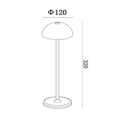 Lucide 15500/02/30 - LED Prigušiva dodirna vanjska lampa JOY LED/1,5W/3,7V USB IP54 2200 mAh crna