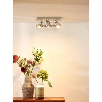 Lucide 17906/16/12 - LED Prigušiva reflektorska svjetiljka 3xGU10/5W/230V mat krom