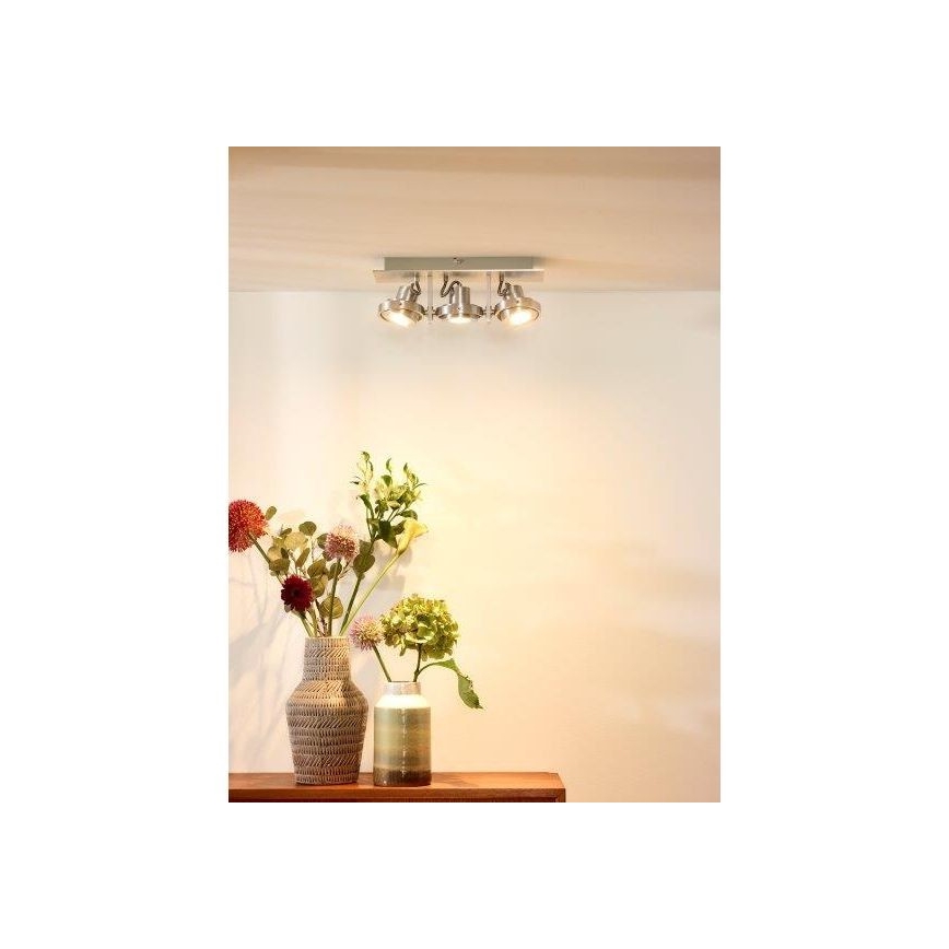 Lucide 17906/16/12 - LED Prigušiva reflektorska svjetiljka 3xGU10/5W/230V mat krom