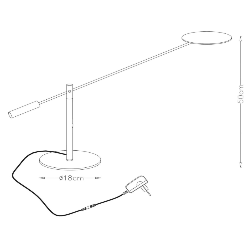 Lucide 19666/09/12 - LED Prigušiva stolna lampa ANSELMO LED/9W/230V sjajni krom