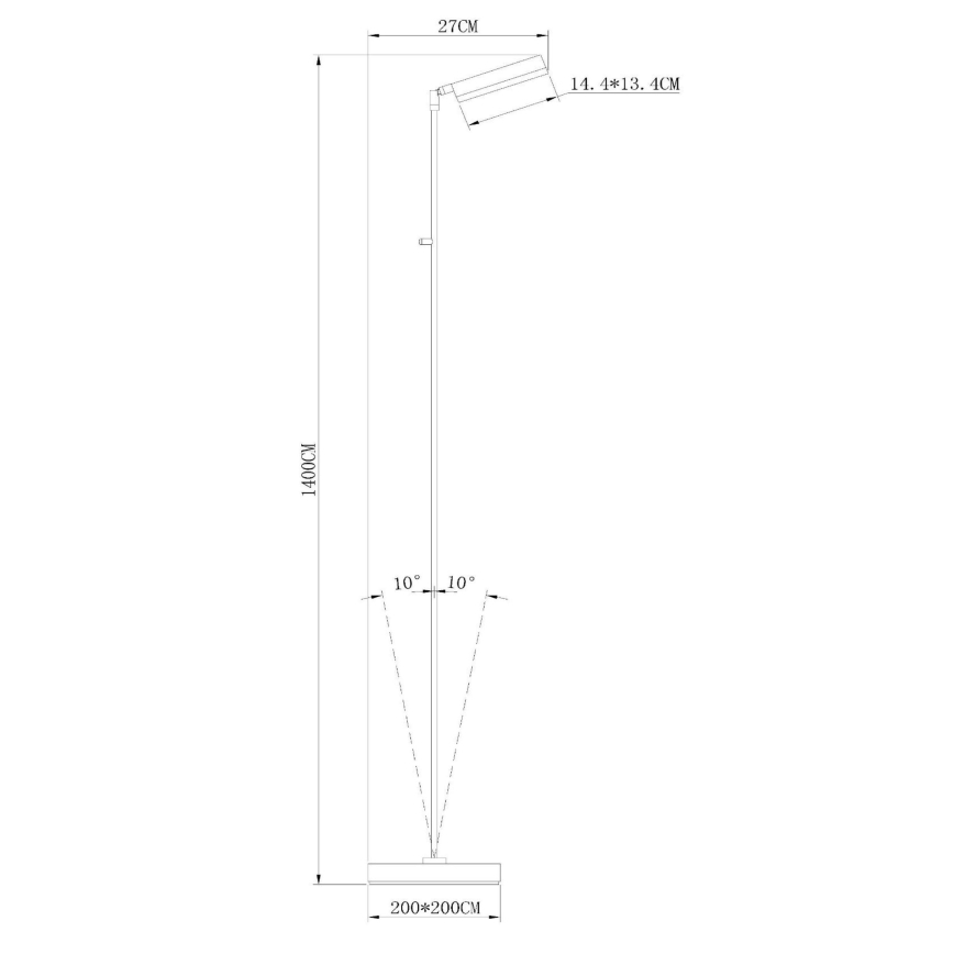 Lucide 19730/10/11 - LED dimabilna podna lampa AARON LED/12W/230V sjajni krom