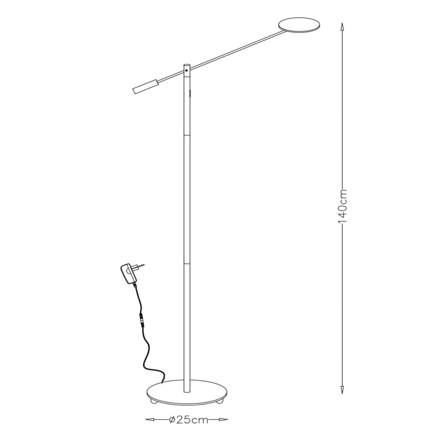 Lucide 19766/09/30 - LED podesiva podna lampa ANSELMO LED/9W/230V crna