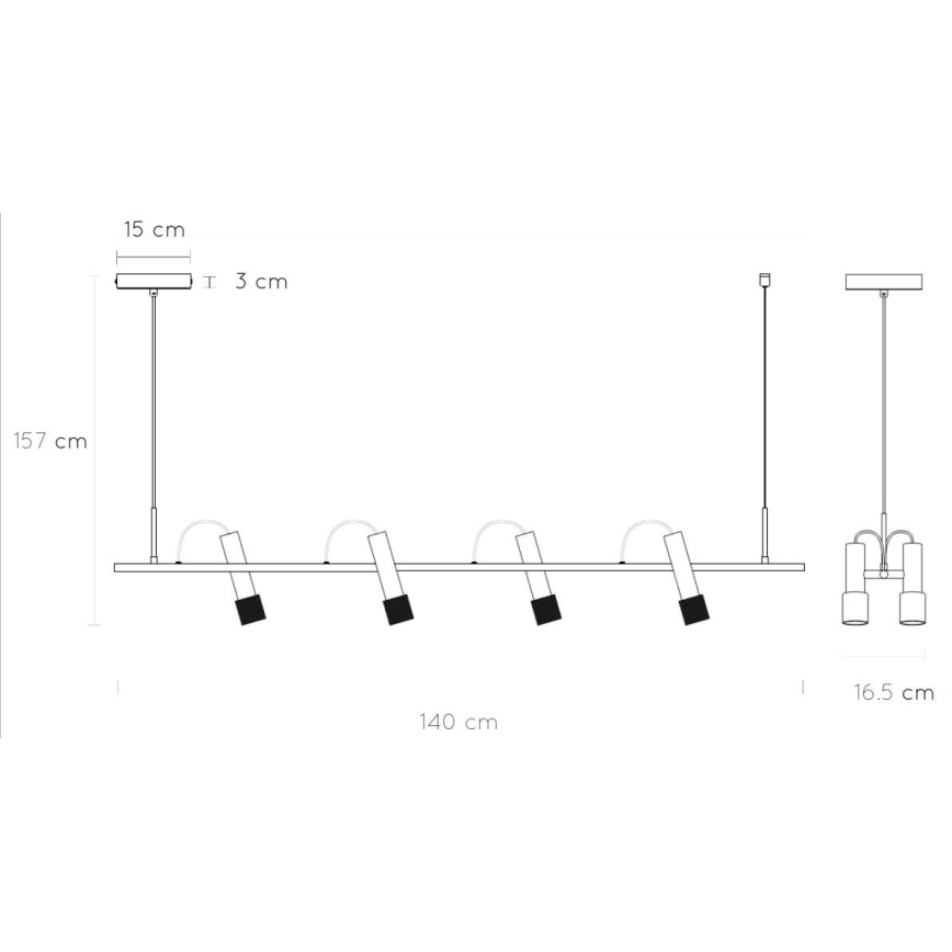 Lucide 20420/20/30 - LED luster na sajli DUELE 4xLED/5,3W/230V