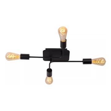 Lucide 21118/04/30 - Površinski luster LESTER 4xE27/40W/230V crni