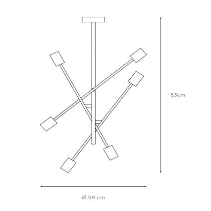 Lucide 21119/06/30 - Viseći luster LESTER 6xE27/40W/230V