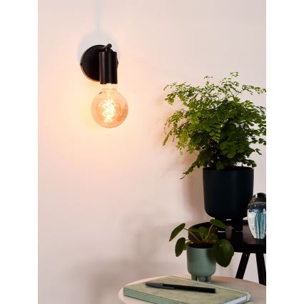Lucide 21221/01/30 - Zidna lampa LEANNE 1xE27/40W/230V crna
