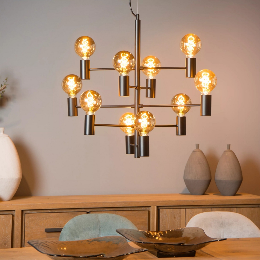 Lucide 21421/10/30 - Viseći luster na kablu LEANNE 10xE27/40W/230V