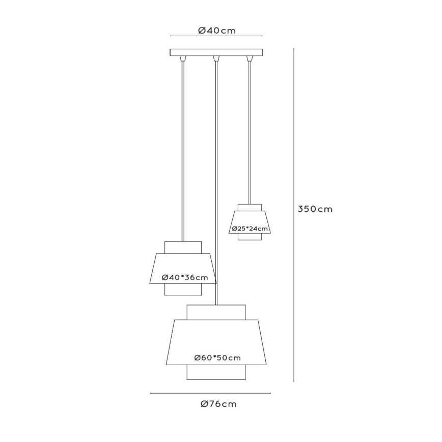 Lucide 21435/13/38 - Luster na sajli TRIBUTE 3xE27/40W/230V krem