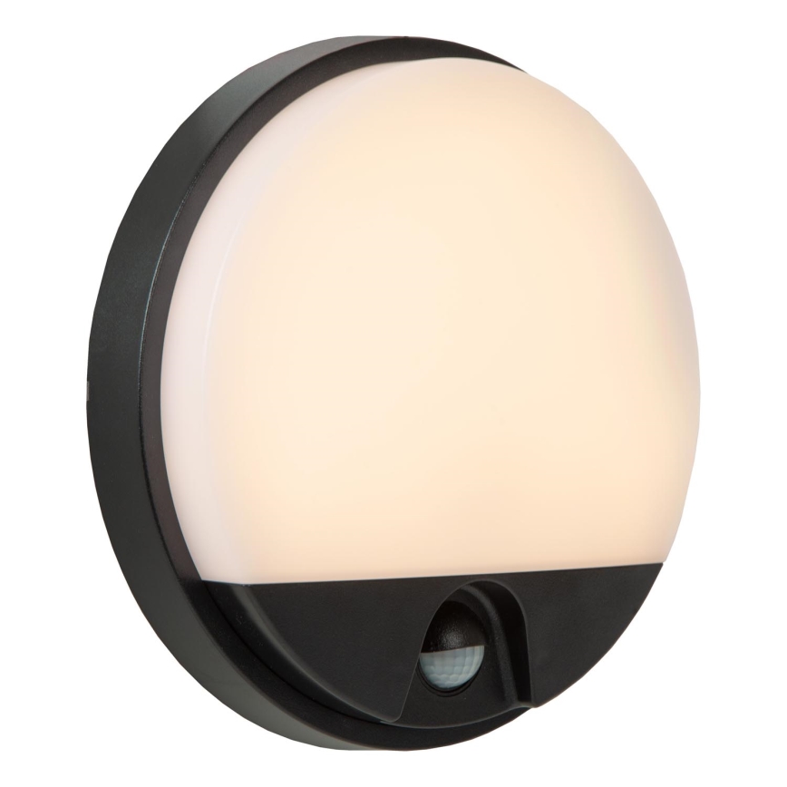 Lucide 22863/10/30 - LED vanjsko zidno svjetlo sa senzorom HUPS LED/10W/230V IP54 crna