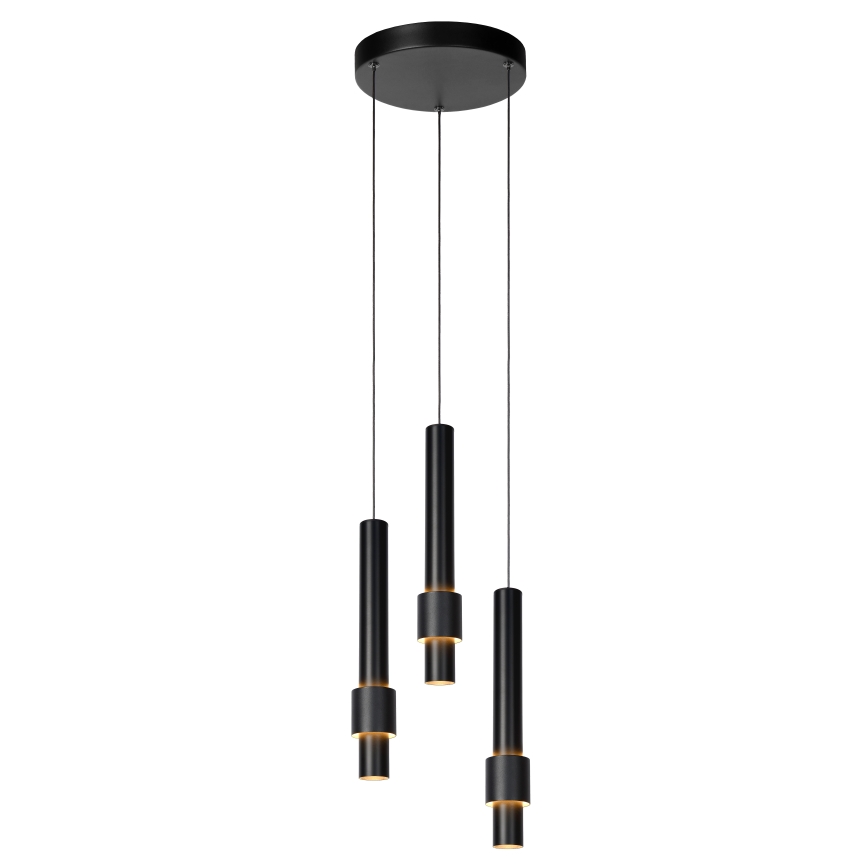 Lucide 24402/15/30 - LED prigušivač luster na užetu MARGARY 3xLED/4W/230V crna