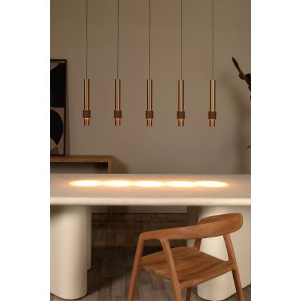 Lucide 24402/30/96 - LED Prigušivi luster na sajli MARGARY 5xLED/4,2W/230V mesing