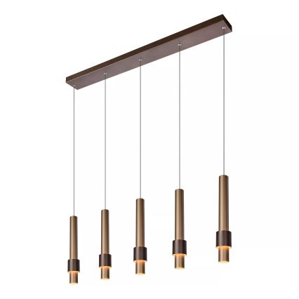 Lucide 24402/30/96 - LED Prigušivi luster na sajli MARGARY 5xLED/4,2W/230V mesing