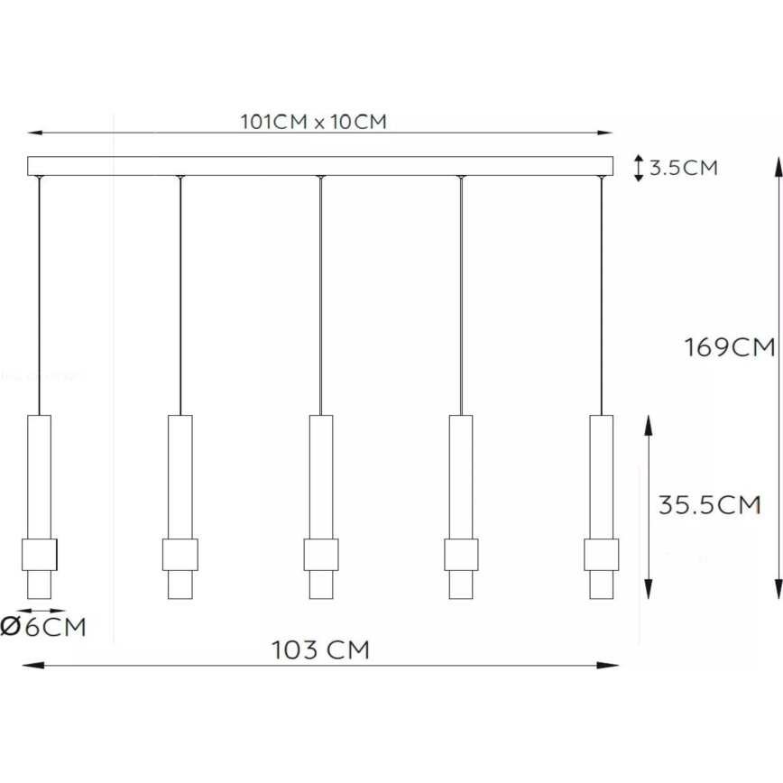 Lucide 24402/30/96 - LED Prigušivi luster na sajli MARGARY 5xLED/4,2W/230V mesing