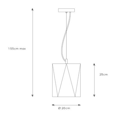 Lucide 25407/01/30 - Luster na sajli FERN 1xE27/60W/230V