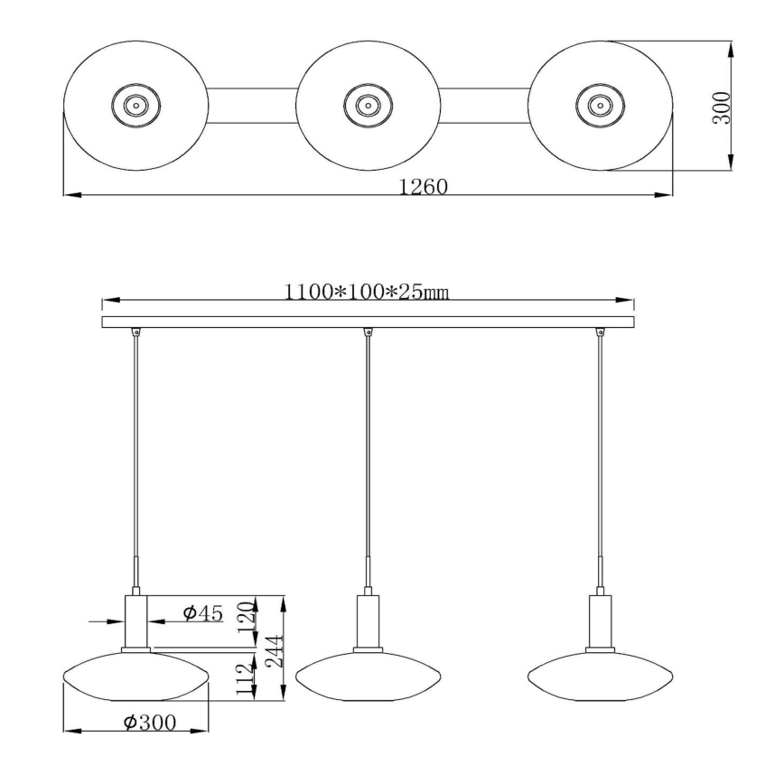 Lucide 25413/03/02 - Luster na sajli SINGALA 3xE27/60W/230V