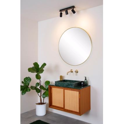 Lucide 26958/15/30 - LED Prigušiva kupaonska reflektorska svjetiljka LENNERT 3xGU10/5W/230V IP44 crna